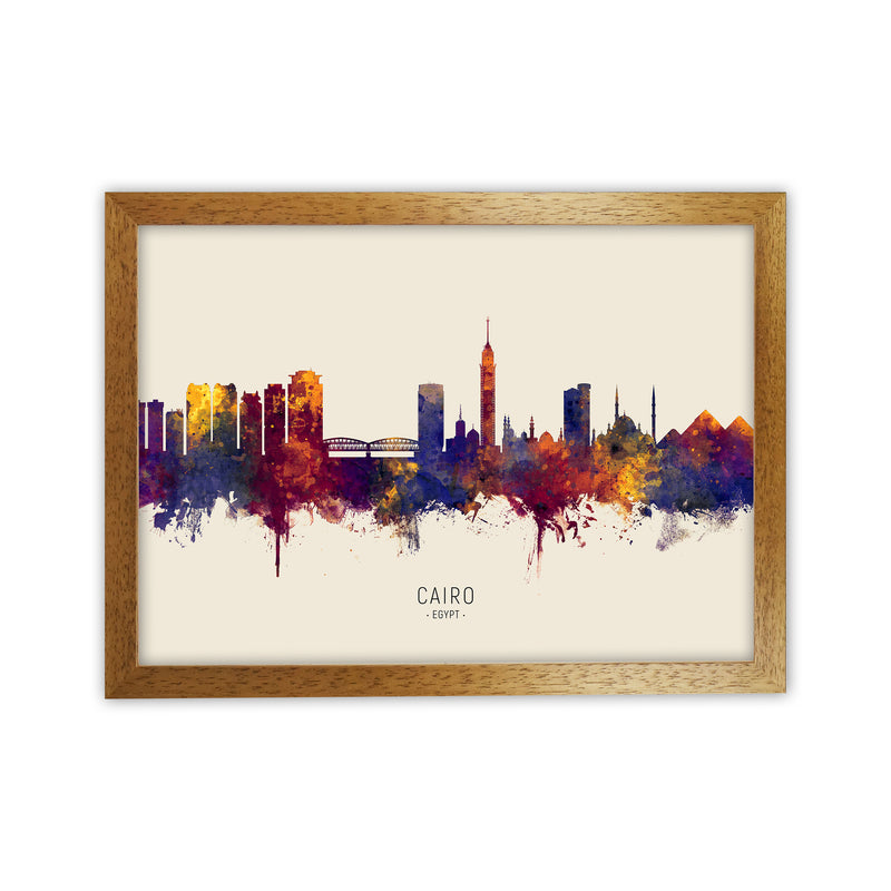 Cairo Egypt Skyline Autumn City Name Art Print by Michael Tompsett Oak Grain
