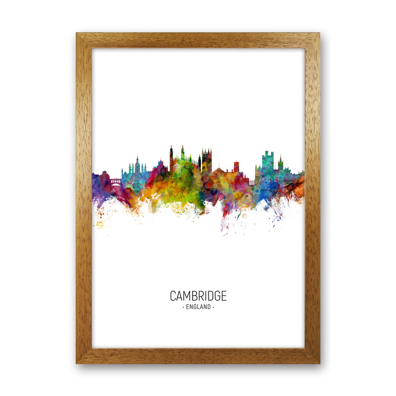 Cambridge England Skyline Portrait Art Print by Michael Tompsett Oak Grain