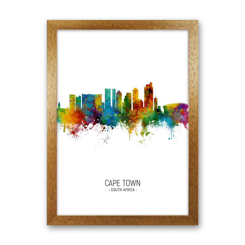 Cape Town South Africa Skyline Portrait Art Print by Michael Tompsett Oak Grain