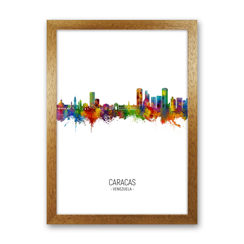 Caracas Venezuela Skyline Portrait Art Print by Michael Tompsett Oak Grain