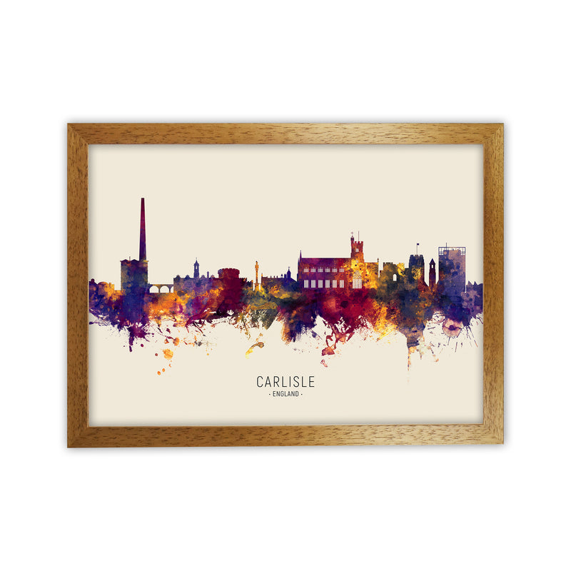 Carlisle England Skyline Autumn City Name Art Print by Michael Tompsett Oak Grain