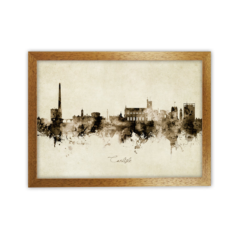 Carlisle England Skyline Vintage Art Print by Michael Tompsett Oak Grain