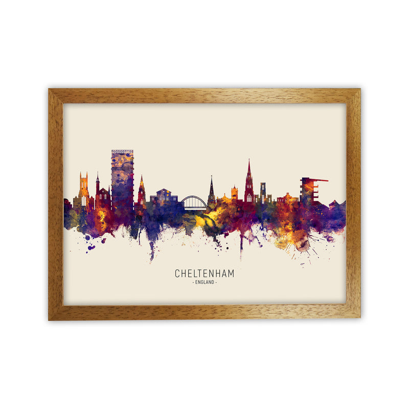 Cheltenham England Skyline Autumn City Name Art Print by Michael Tompsett Oak Grain