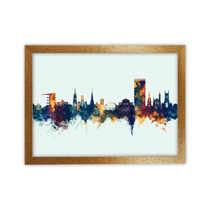 Cheltenham England Skyline Blue Orange Art Print by Michael Tompsett Oak Grain