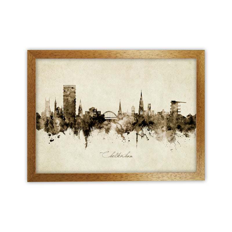 Cheltenham England Skyline Vintage Art Print by Michael Tompsett Oak Grain