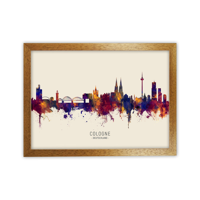 Cologne Deutschland Skyline Autumn City Name Art Print by Michael Tompsett Oak Grain