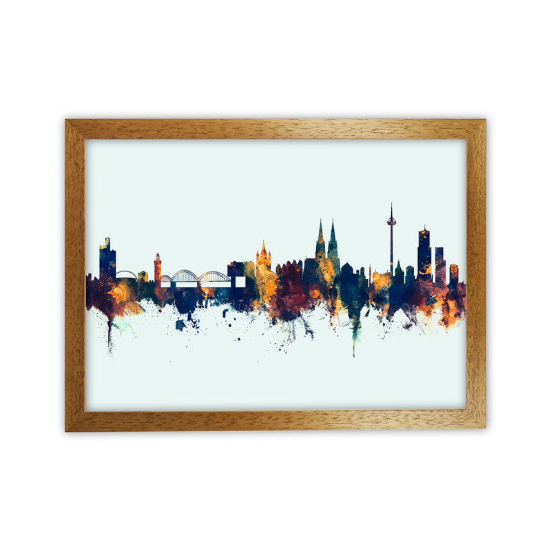 Cologne Germany Skyline Blue Orange Art Print by Michael Tompsett Oak Grain