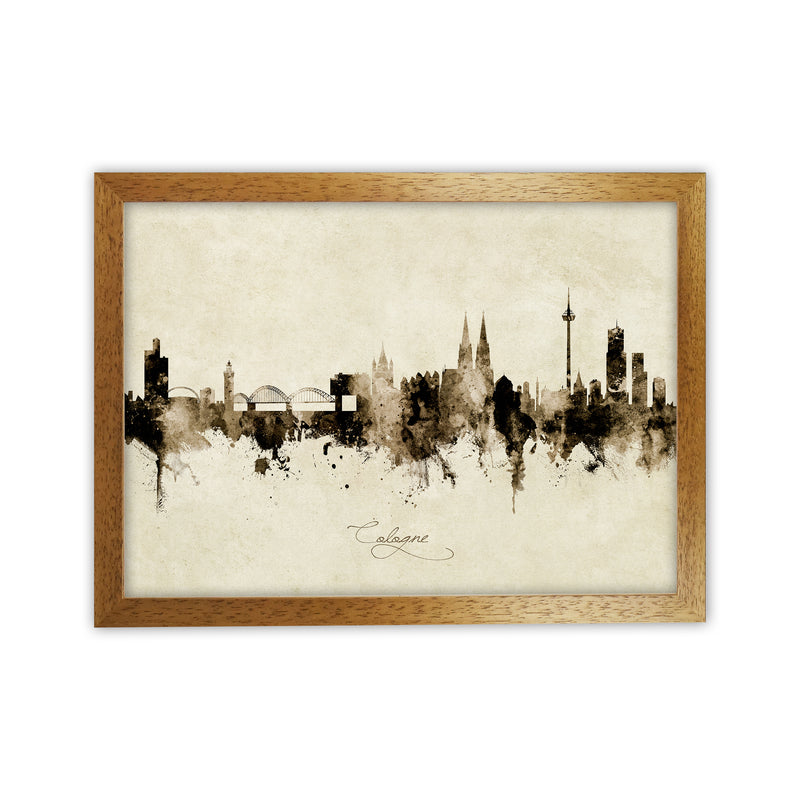 Cologne Germany Skyline Vintage Art Print by Michael Tompsett Oak Grain