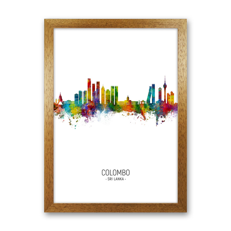 Colombo Sri Lanka Skyline Portrait Art Print by Michael Tompsett Oak Grain