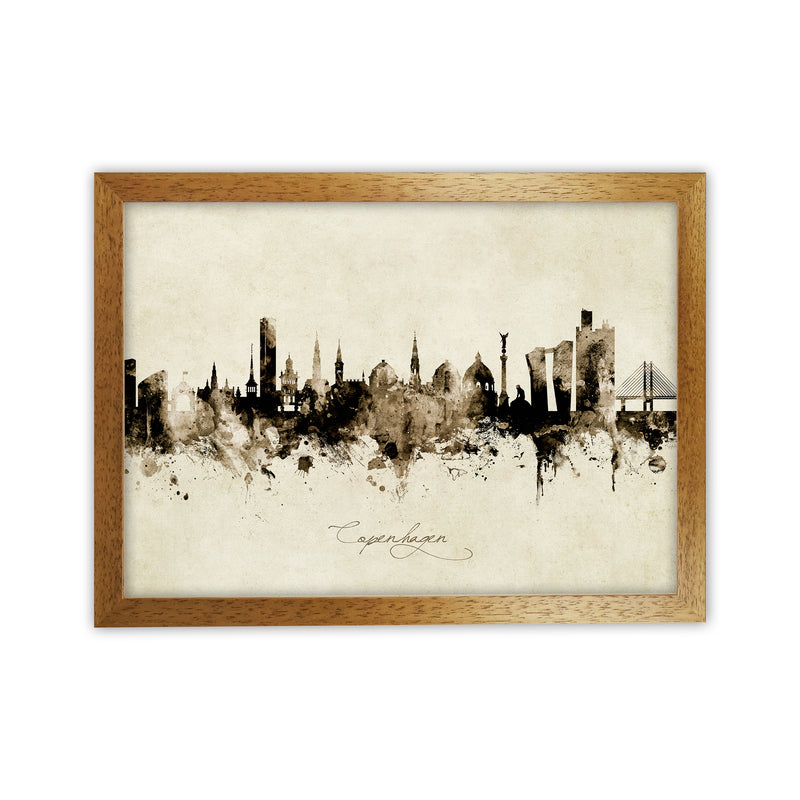 Copenhagen Denmark Skyline Vintage Art Print by Michael Tompsett Oak Grain