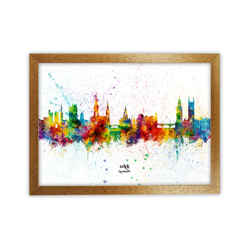 Cork Ireland Skyline Splash Art Print by Michael Tompsett Oak Grain