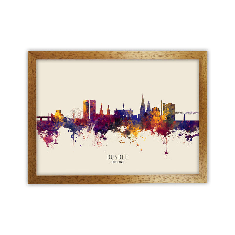 Dundee Scotland Skyline Autumn City Name Art Print by Michael Tompsett Oak Grain