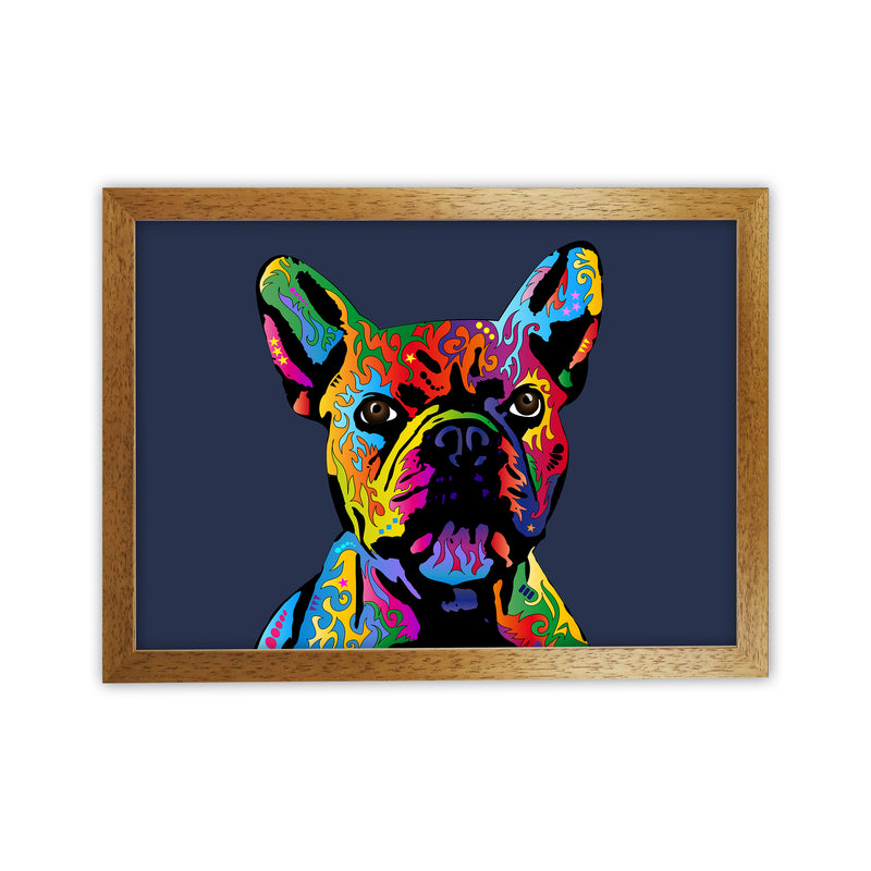 French Bulldog Dog Navy Art Print by Michael Tompsett Oak Grain