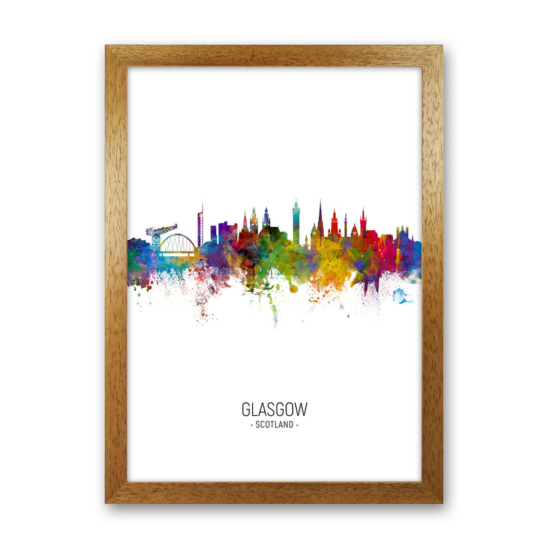 Glasgow Scotland Skyline Portrait Art Print by Michael Tompsett Oak Grain