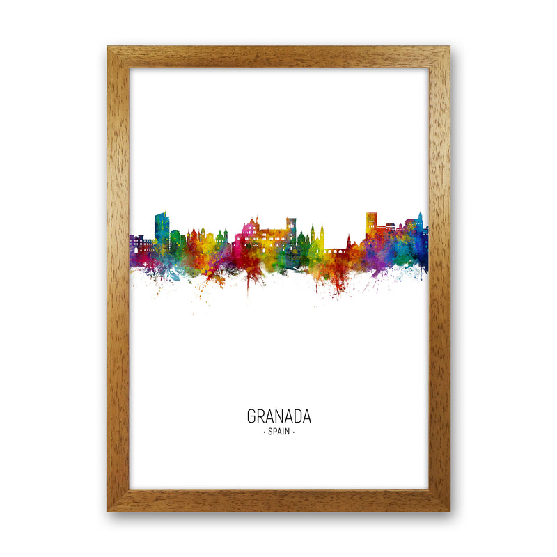 Granada Spain Skyline Portrait Art Print by Michael Tompsett Oak Grain