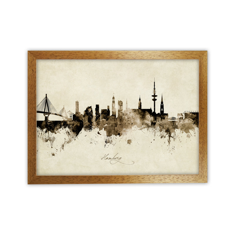 Hamburg Germany Skyline Vintage Art Print by Michael Tompsett Oak Grain