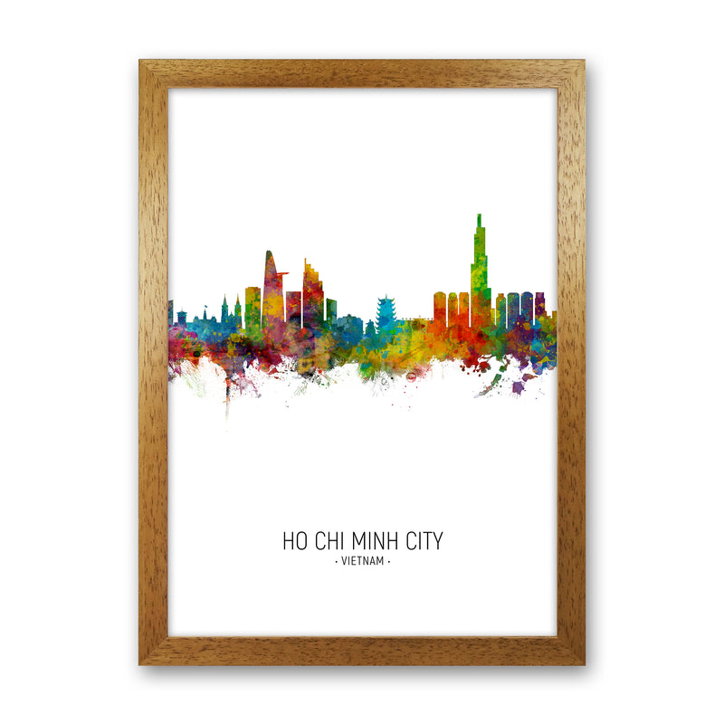 Ho Chi Minh City Vietnam Skyline Portrait Art Print by Michael Tompsett Oak Grain