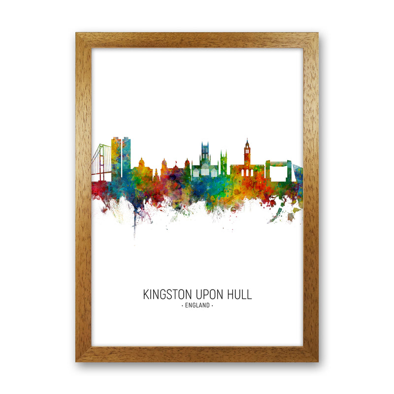 Kingston Upon Hull England Skyline Portrait Art Print by Michael Tompsett Oak Grain