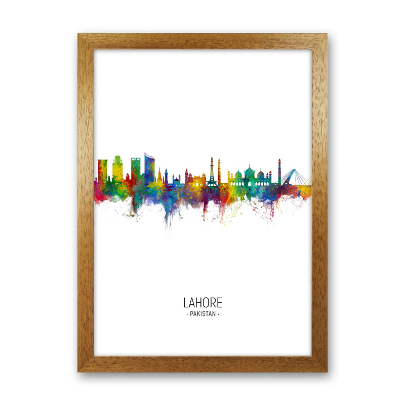 Lahore Pakistan Skyline Portrait Art Print by Michael Tompsett Oak Grain