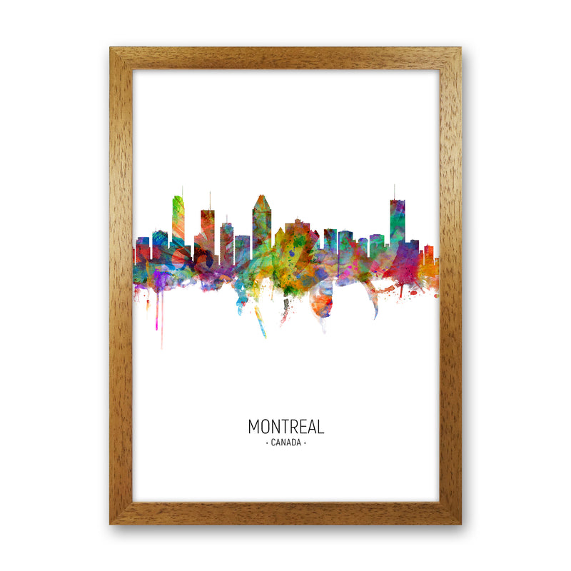 Montreal Canada Skyline Portrait Art Print by Michael Tompsett Oak Grain