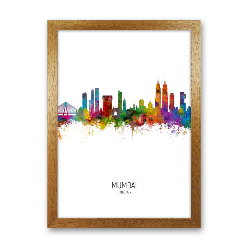 Mumbai India Skyline Portrait Art Print by Michael Tompsett Oak Grain