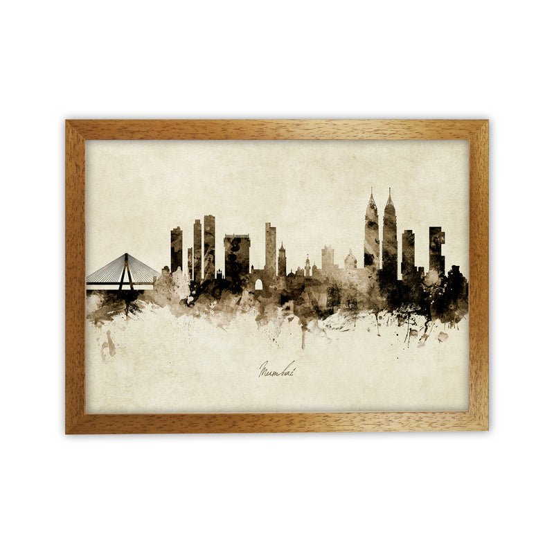 Mumbai India Skyline Vintage Art Print by Michael Tompsett Oak Grain