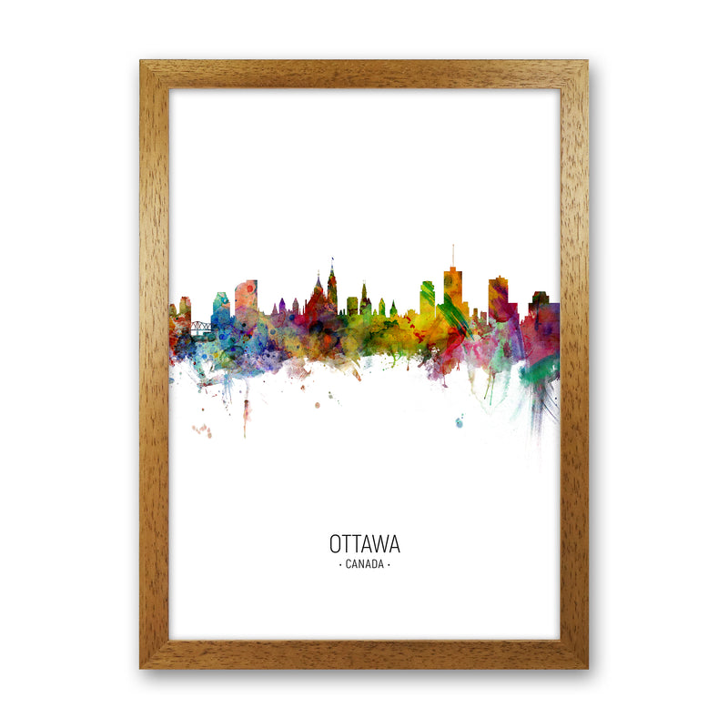 Ottawa Canada Skyline Portrait Art Print by Michael Tompsett Oak Grain