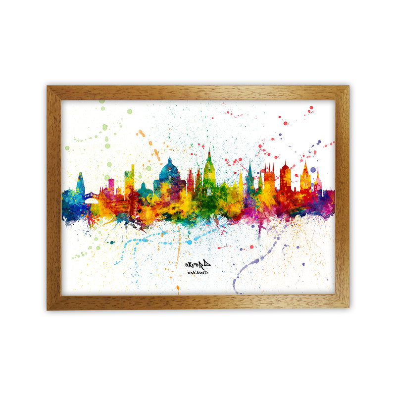 Oxford England Skyline Splash Art Print by Michael Tompsett Oak Grain