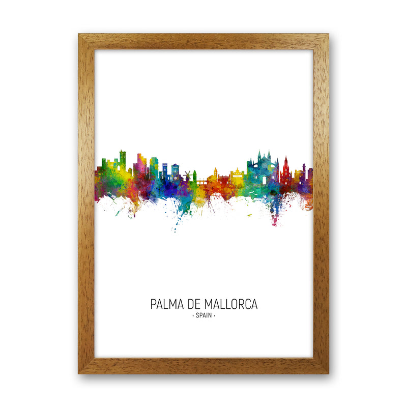 Palma De Mallorca Spain Skyline Portrait Art Print by Michael Tompsett Oak Grain