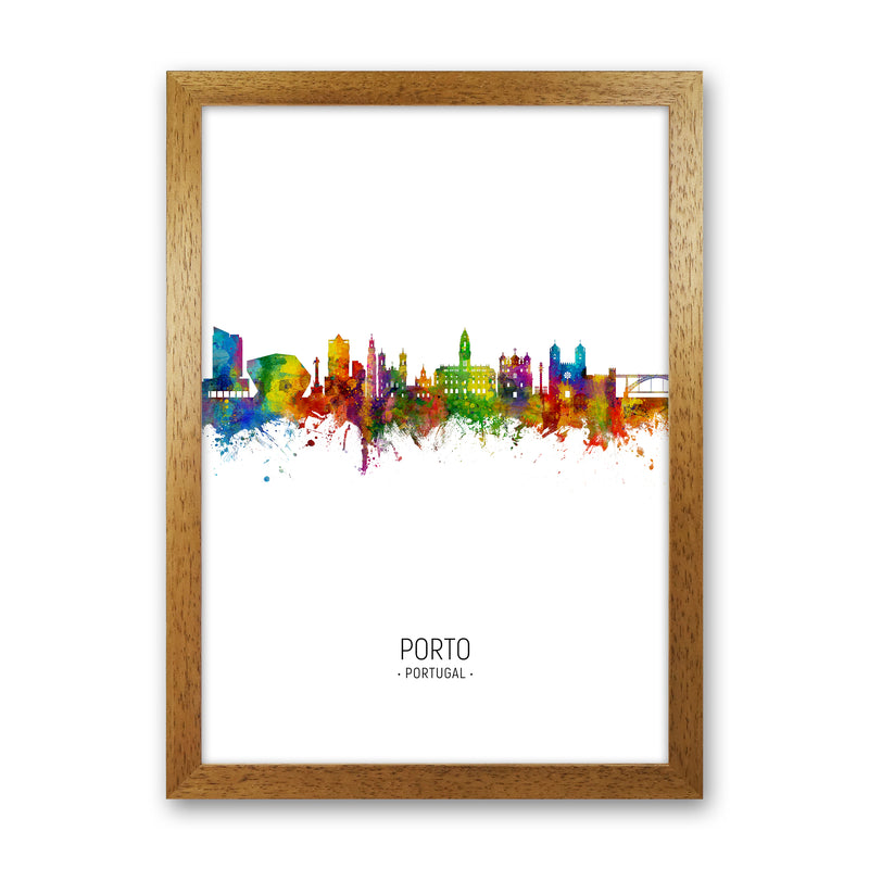 Porto Portugal Skyline Portrait Art Print by Michael Tompsett Oak Grain