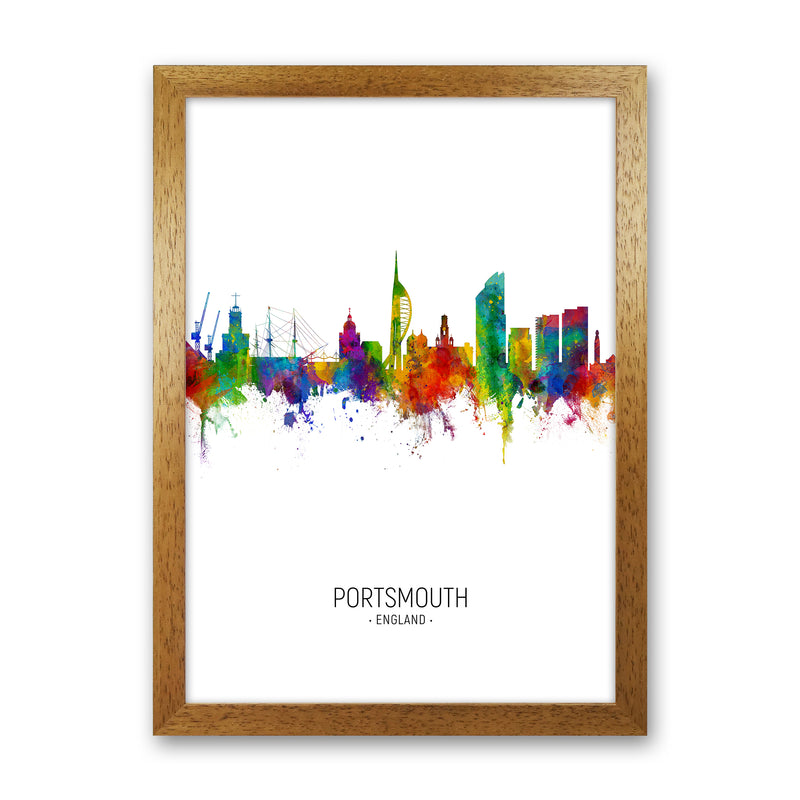 Portsmouth England Skyline Portrait Art Print by Michael Tompsett Oak Grain