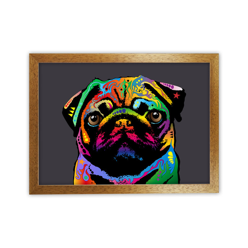 Pug Dog Charcoal Art Print by Michael Tompsett Oak Grain