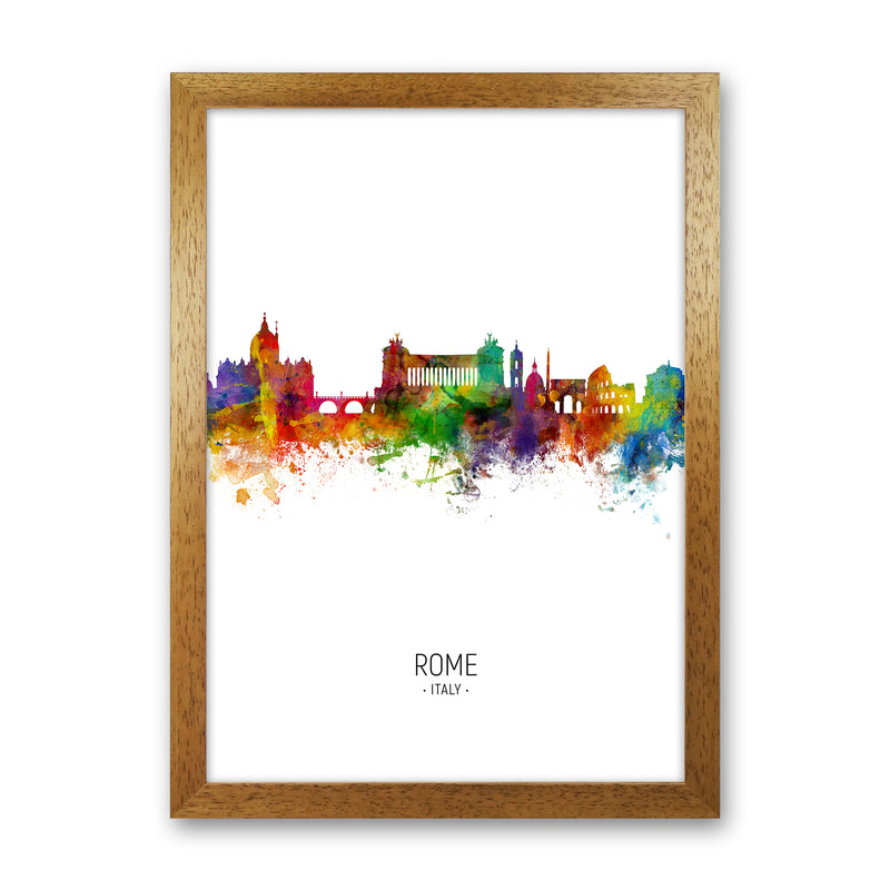 Rome Italy Skyline Portrait Art Print by Michael Tompsett Oak Grain