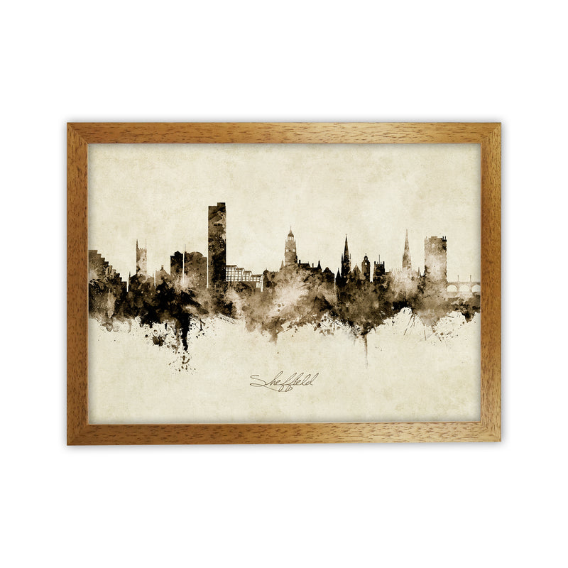 Sheffield England Skyline Vintage Art Print by Michael Tompsett Oak Grain