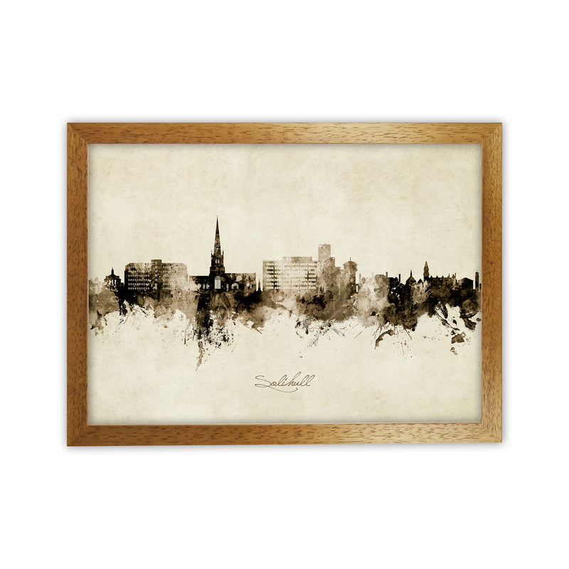 Solihull England Skyline Vintage Art Print by Michael Tompsett Oak Grain