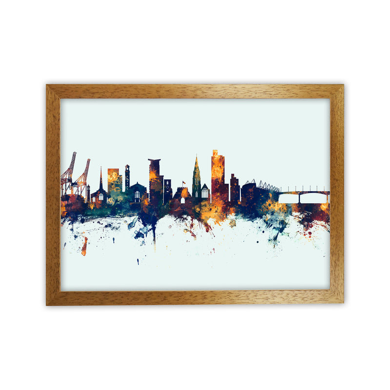 Southampton England Skyline Blue Orange Art Print by Michael Tompsett Oak Grain