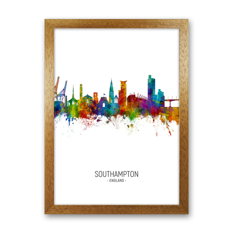 Southampton England Skyline Portrait Art Print by Michael Tompsett Oak Grain