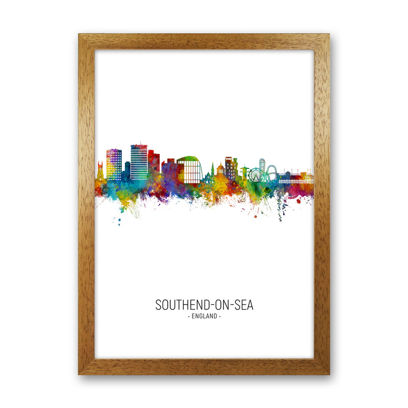 Southend-On-Sea England Skyline Portrait Art Print by Michael Tompsett Oak Grain