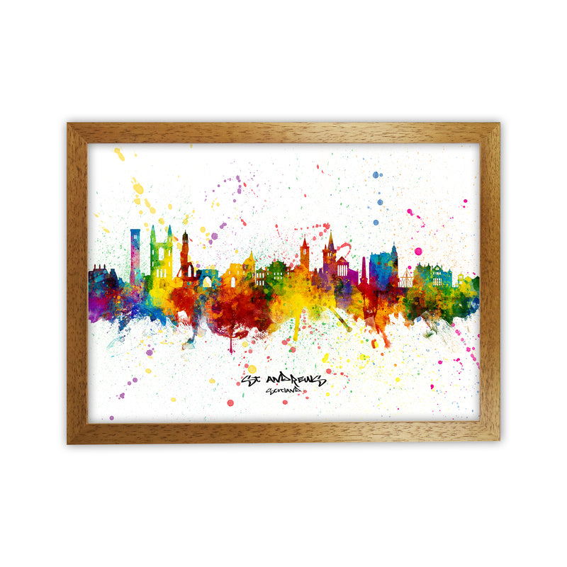 St Andrews Scotland Skyline Splash Art Print by Michael Tompsett Oak Grain