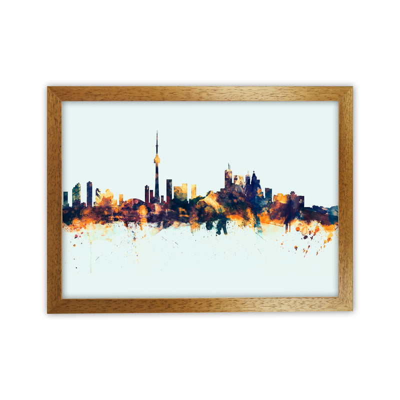 Toronto Canada Skyline Blue Orange Art Print by Michael Tompsett Oak Grain