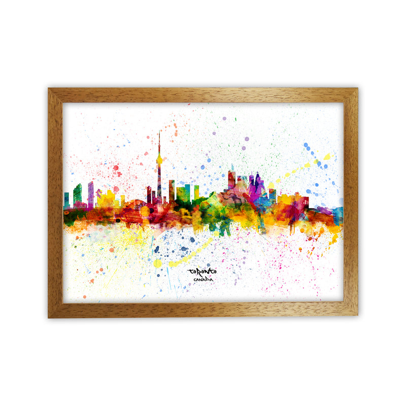 Toronto Canada Skyline Splash Art Print by Michael Tompsett Oak Grain