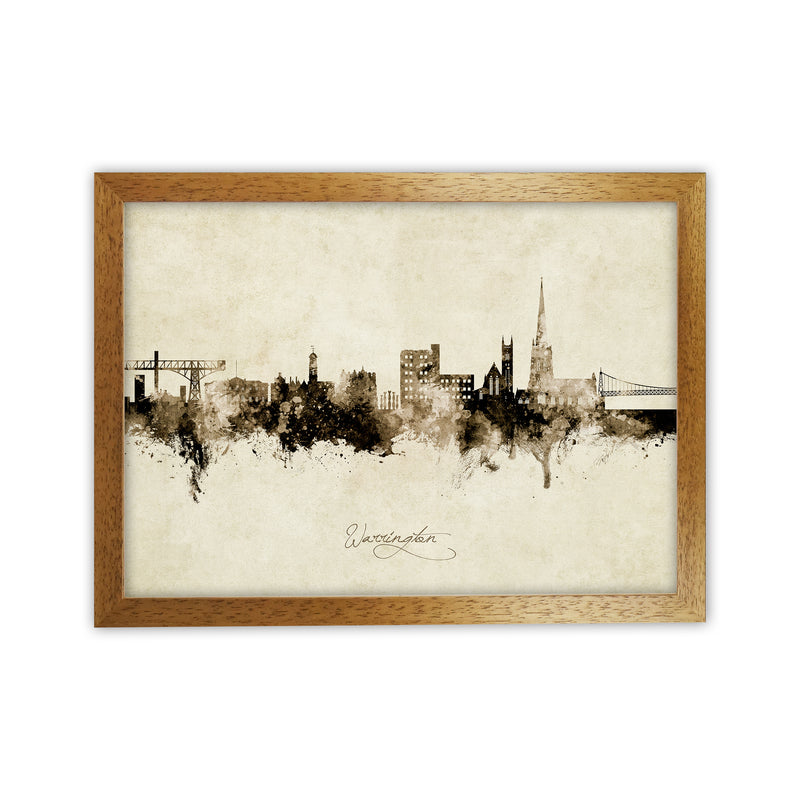 Warrington England Skyline Vintage Art Print by Michael Tompsett Oak Grain