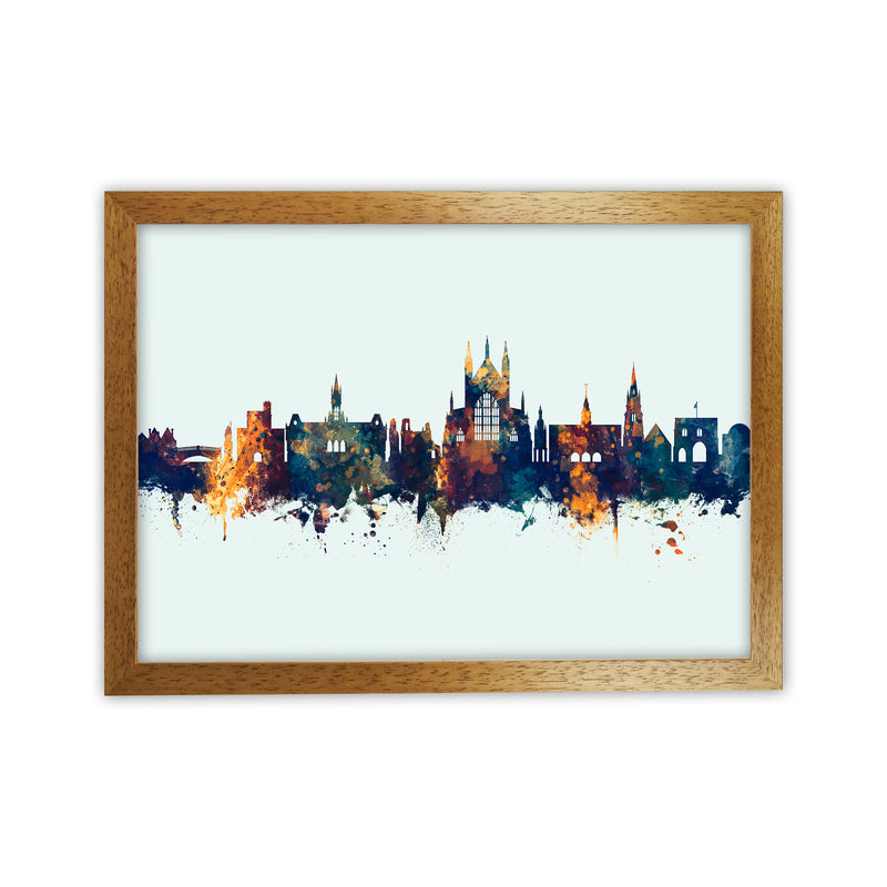 Winchester England Skyline Blue Orange Art Print by Michael Tompsett Oak Grain