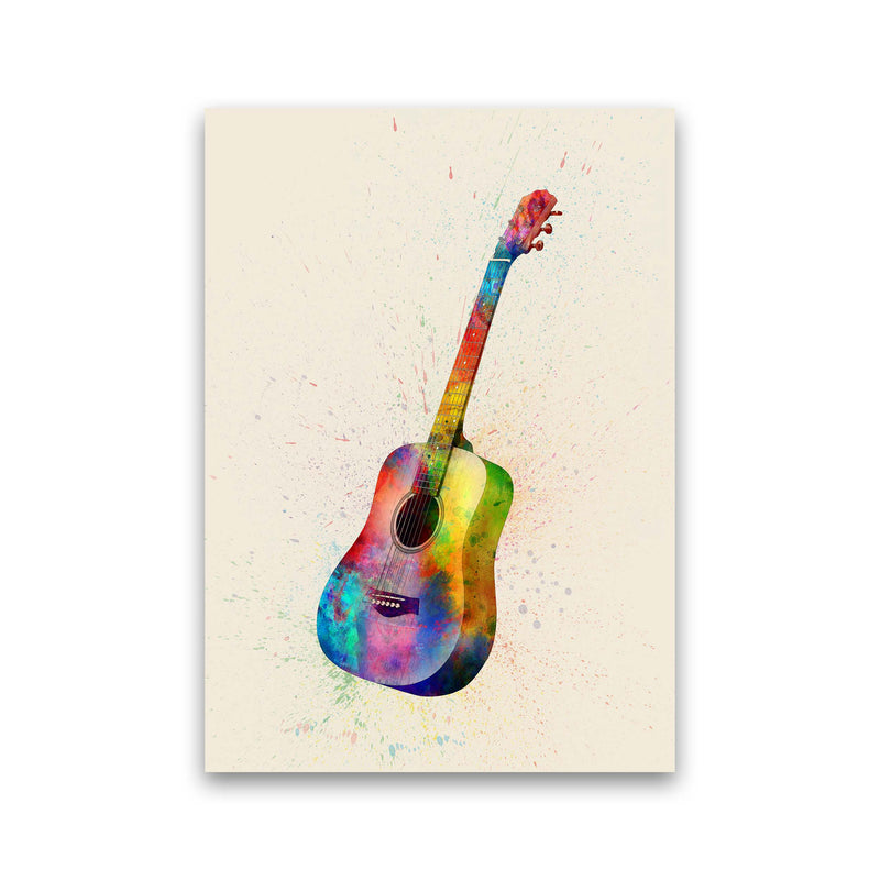 Acoustic Guitar Watercolour Multi-Colour  by Michael Tompsett Print Only