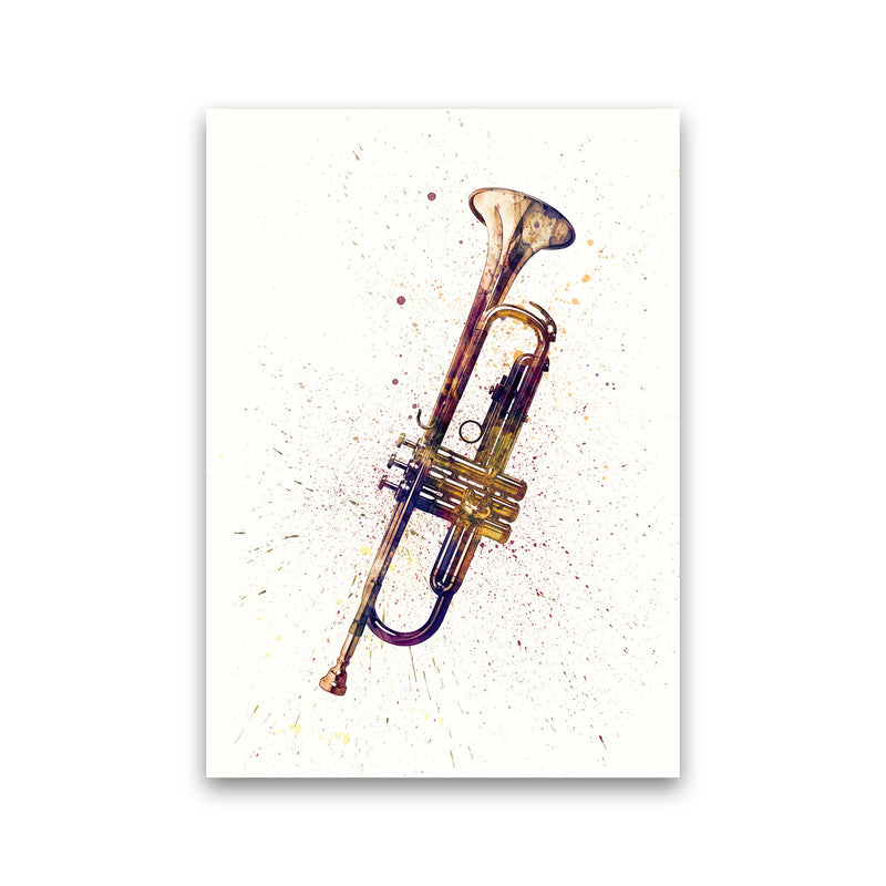 Trumpet Watercolour Music Art Print by Michael Tompsett Print Only