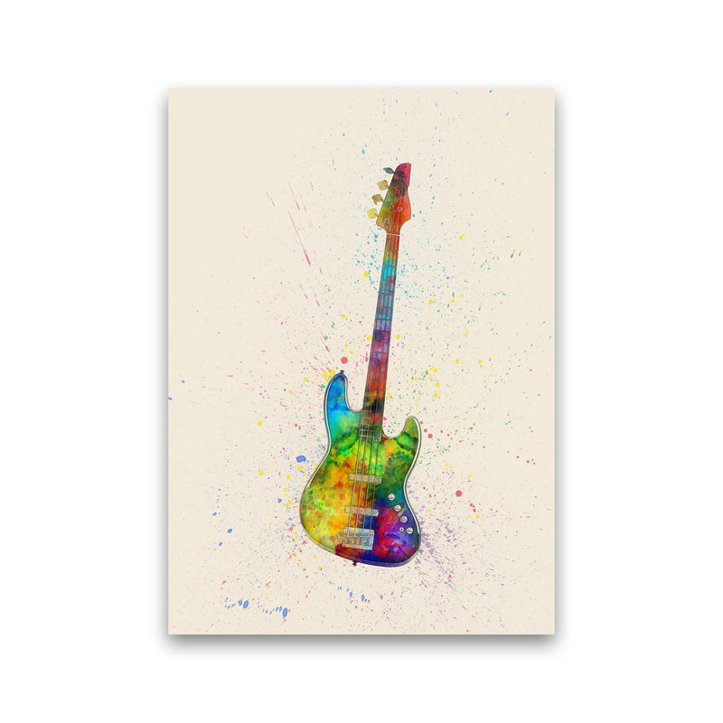 Electric Bass Guitar Watercolour Multi-Colour  by Michael Tompsett Print Only