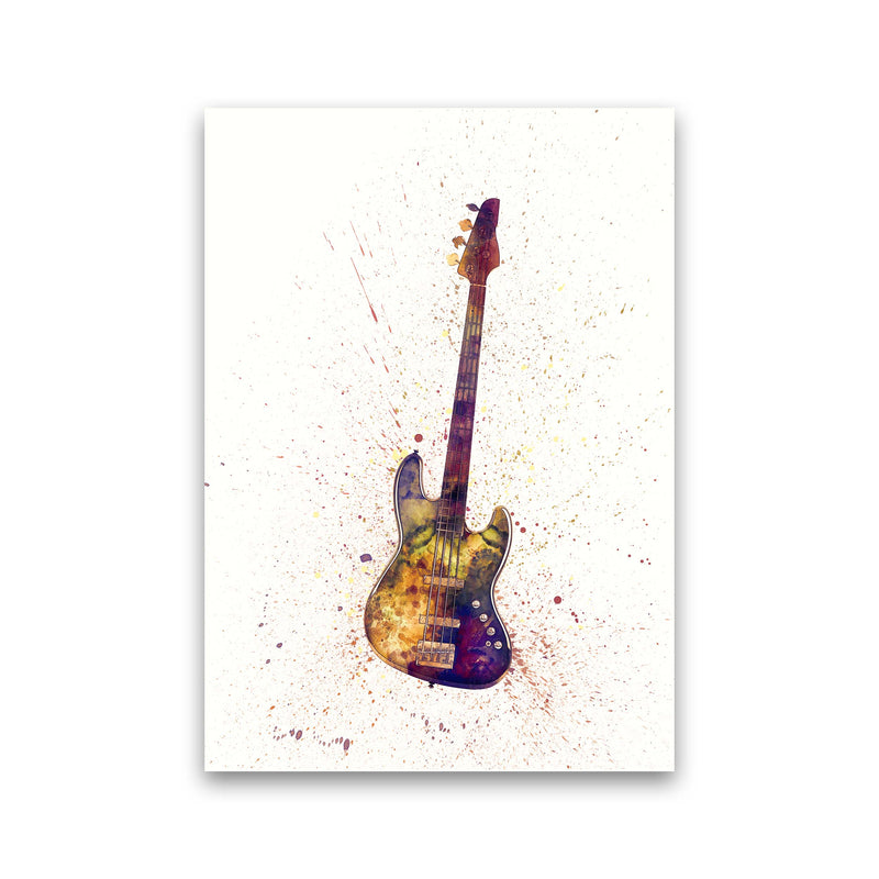 Electric Bass Guitar Watercolour  by Michael Tompsett Print Only
