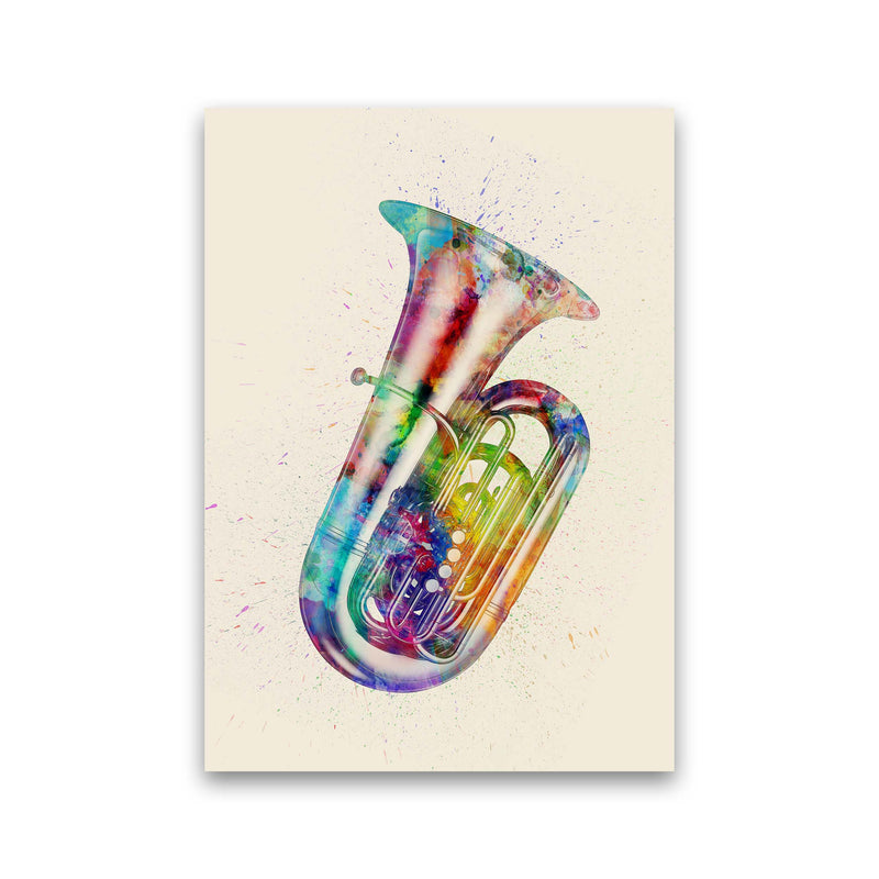 Tuba Watercolour Multi-Colour Art Print by Michael Tompsett Print Only