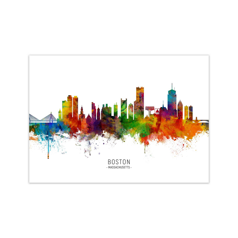 Boston Massachusetts Skyline Art Print by Michael Tompsett Print Only