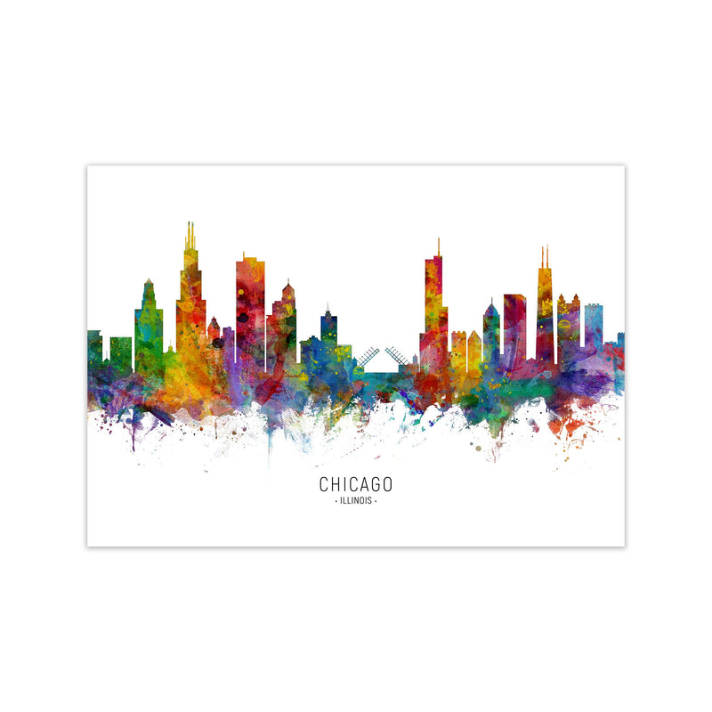 Chicago Illinois Skyline Art Print by Michael Tompsett Print Only